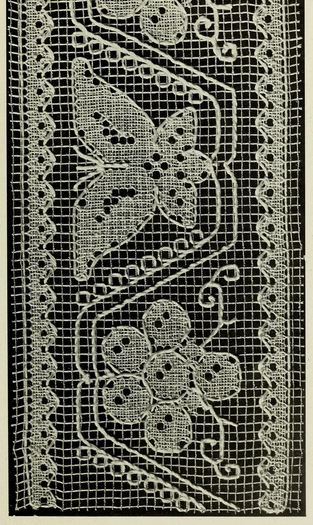 An illustration from Album de filet brodé, 1900, leaf 19