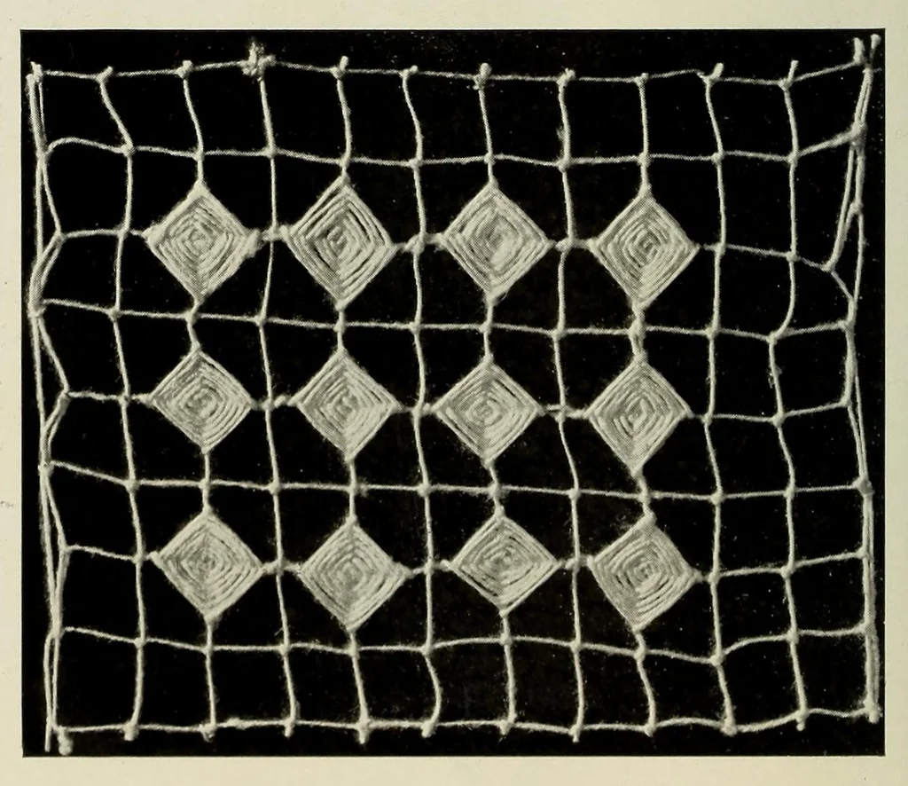 An illustration from Album de filet brodé, 1900, leaf 32