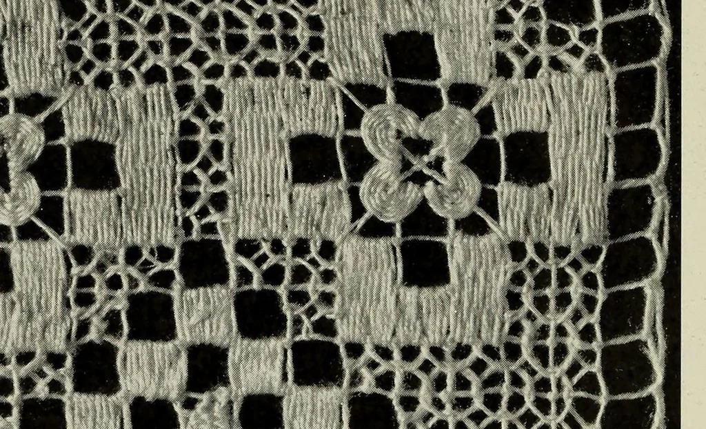 An illustration from Album de filet brodé, 1900, leaf 36