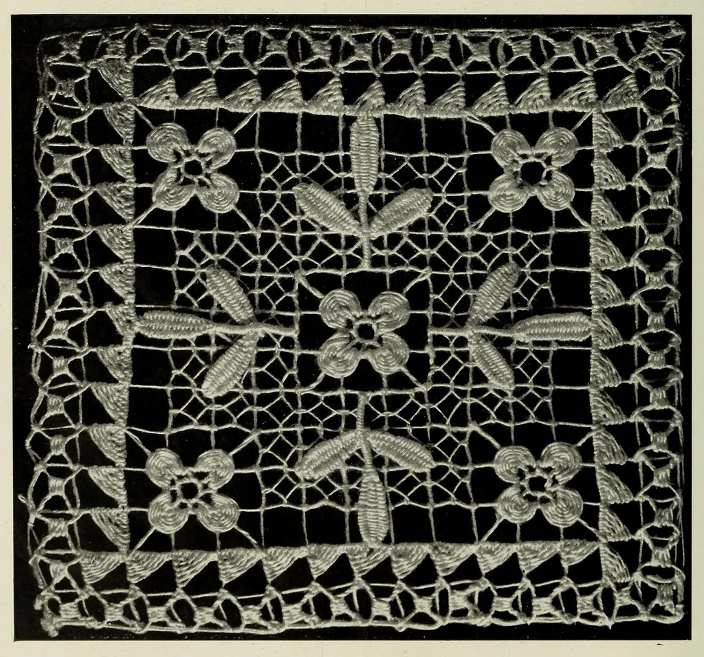 An illustration from Album de filet brodé, 1900, leaf 38