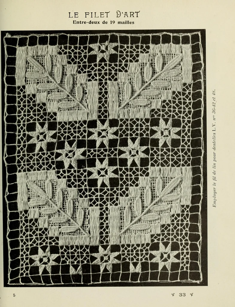 An illustration from Album de filet brodé, 1900, leaf 41