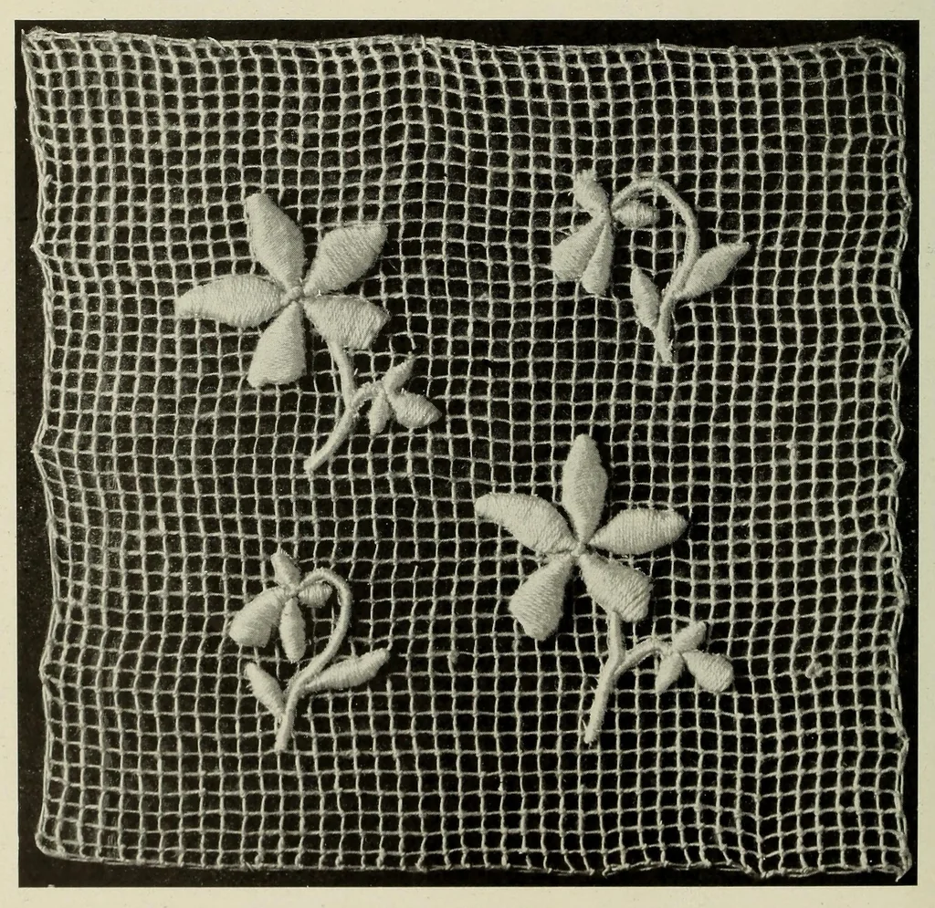 An illustration from Album de filet brodé, 1900, leaf 44