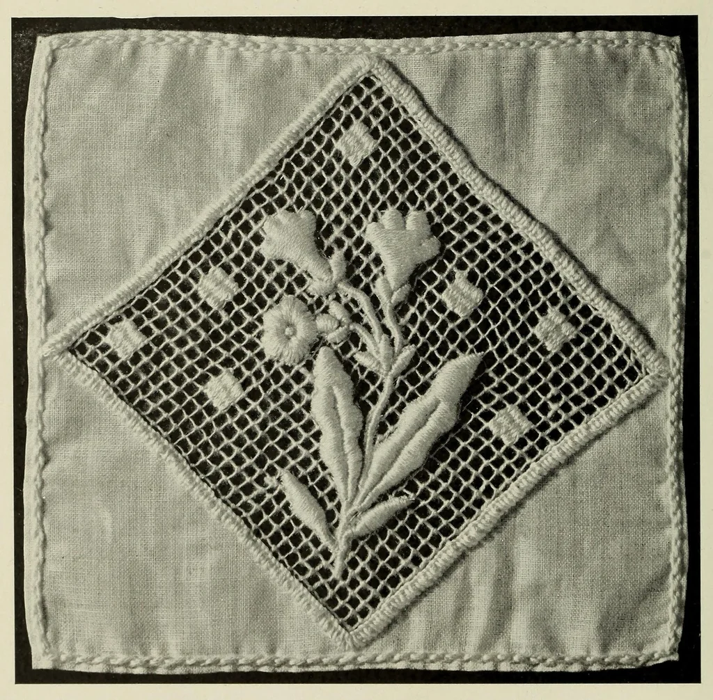An illustration from Album de filet brodé, 1900, leaf 46
