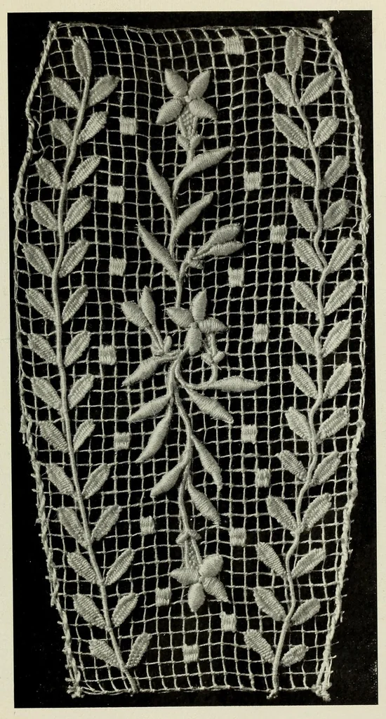 An illustration from Album de filet brodé, 1900, leaf 49