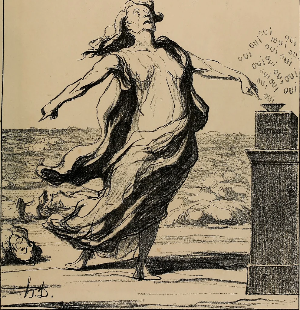 An illustration from Album du siège : recueil de caricatures publiées pendant le siège dans le Charivari, 1871, leaf 14