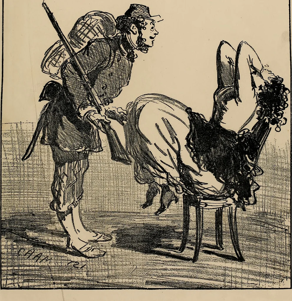 An illustration from Album du siège : recueil de caricatures publiées pendant le siège dans le Charivari, 1871, leaf 34