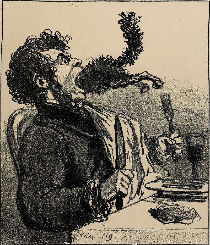 An illustration from Album du siège : recueil de caricatures publiées pendant le siège dans le Charivari, 1871, leaf 52