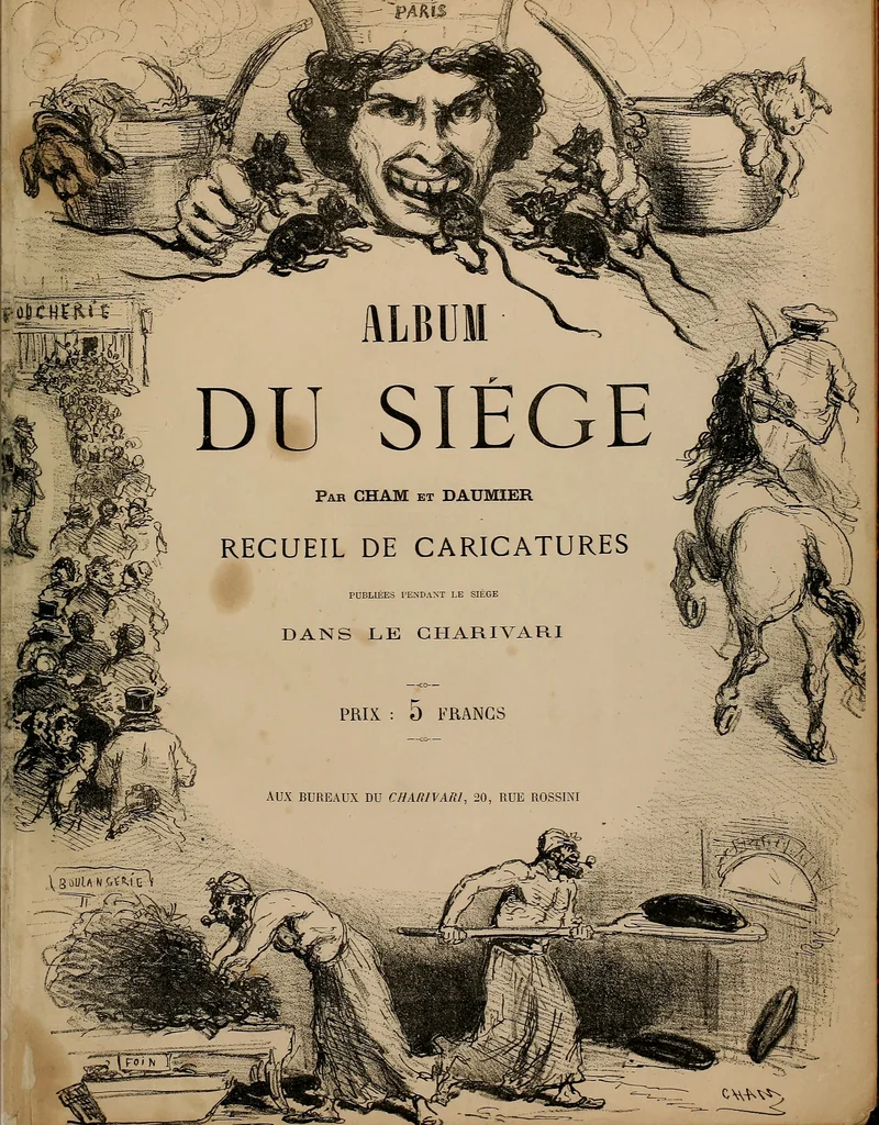 An illustration from Album du siège : recueil de caricatures publiées pendant le siège dans le Charivari, 1871, leaf 6