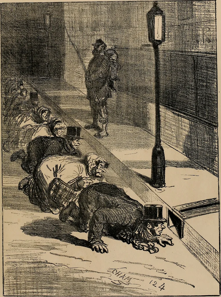 An illustration from Album du siège : recueil de caricatures publiées pendant le siège dans le Charivari, 1871, leaf 68