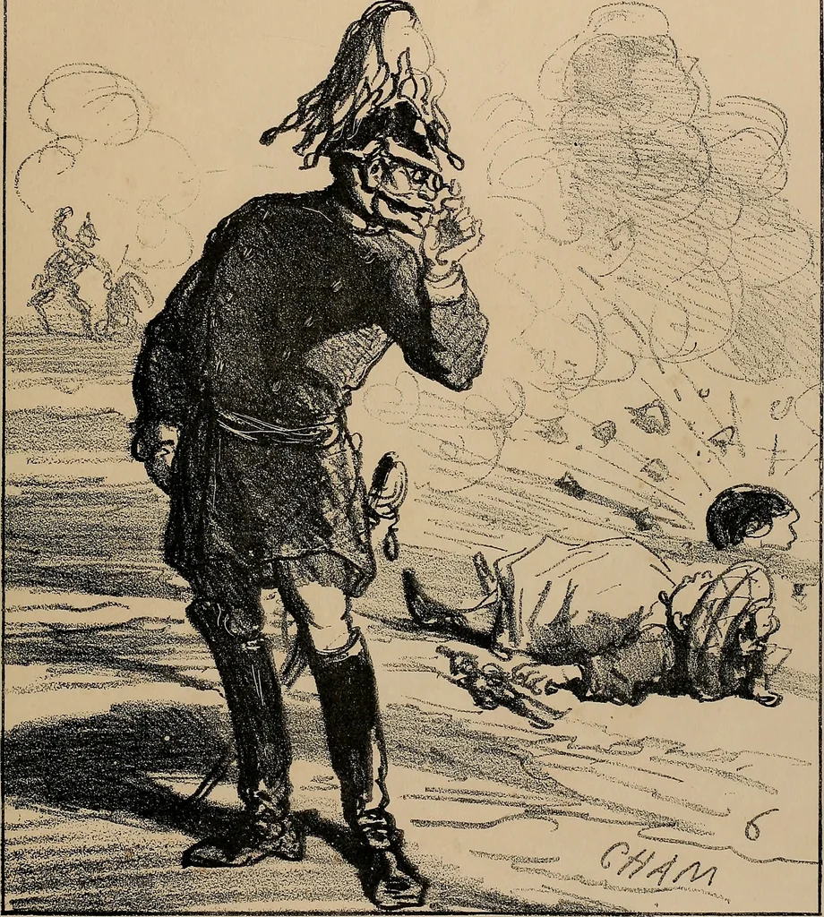 An illustration from Album du siège : recueil de caricatures publiées pendant le siège dans le Charivari, 1871, leaf 72