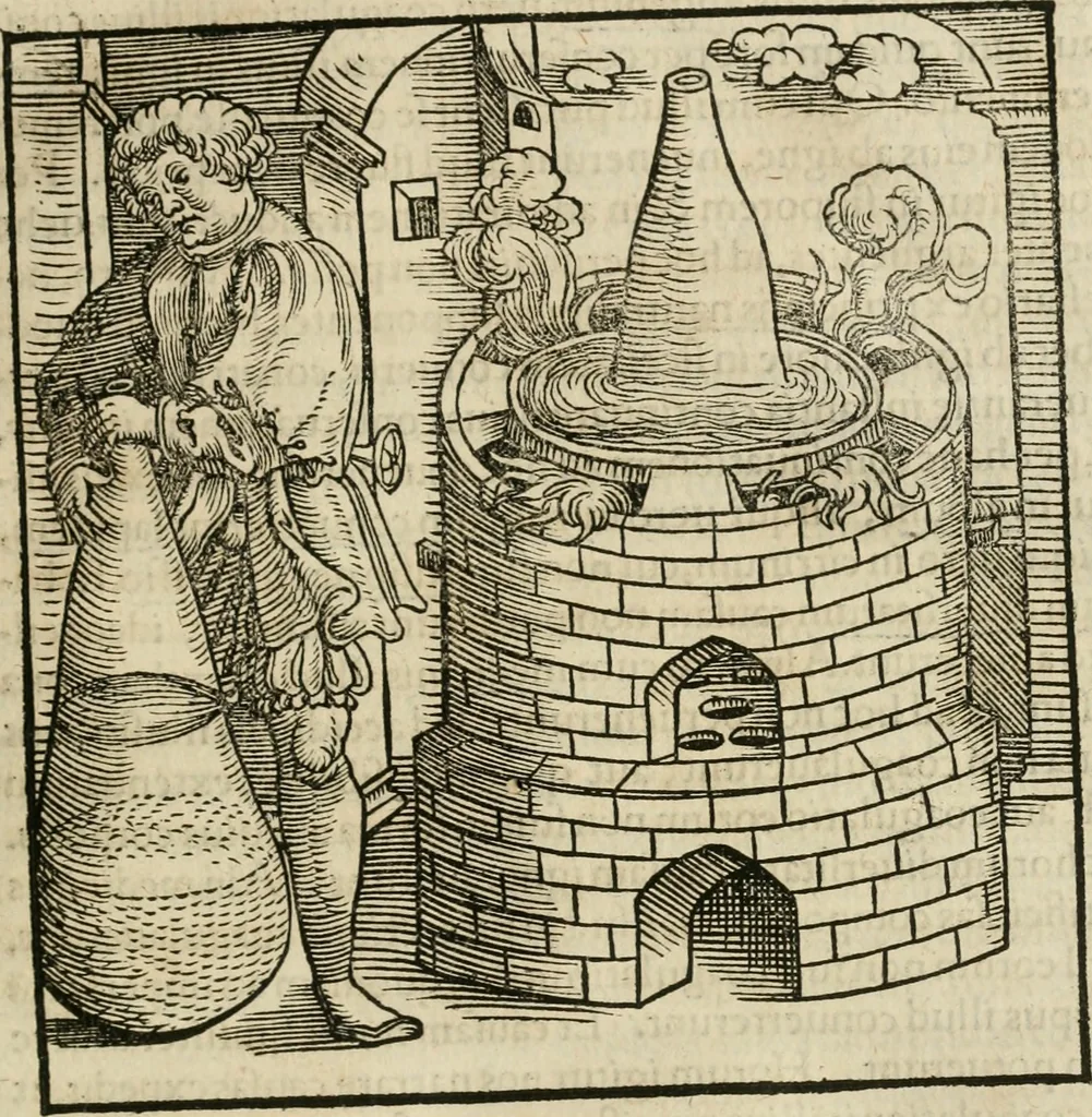 An illustration from Alchemiae Gebri Arabis philosophi solertissimi libri, cum reliquis, ut versa pagella indicabit, 1545, leaf 112