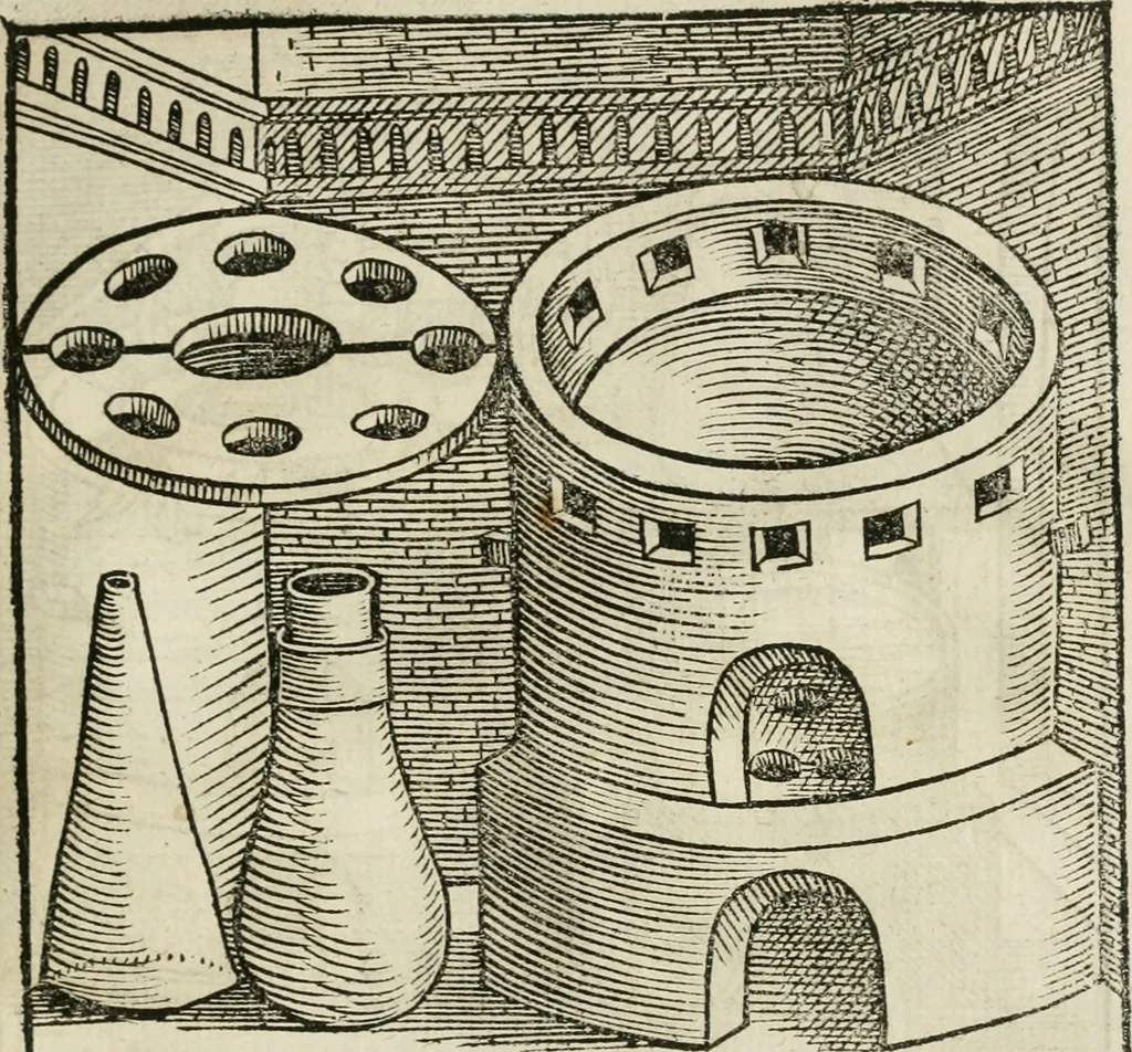 An illustration from Alchemiae Gebri Arabis philosophi solertissimi libri, cum reliquis, ut versa pagella indicabit, 1545, leaf 208