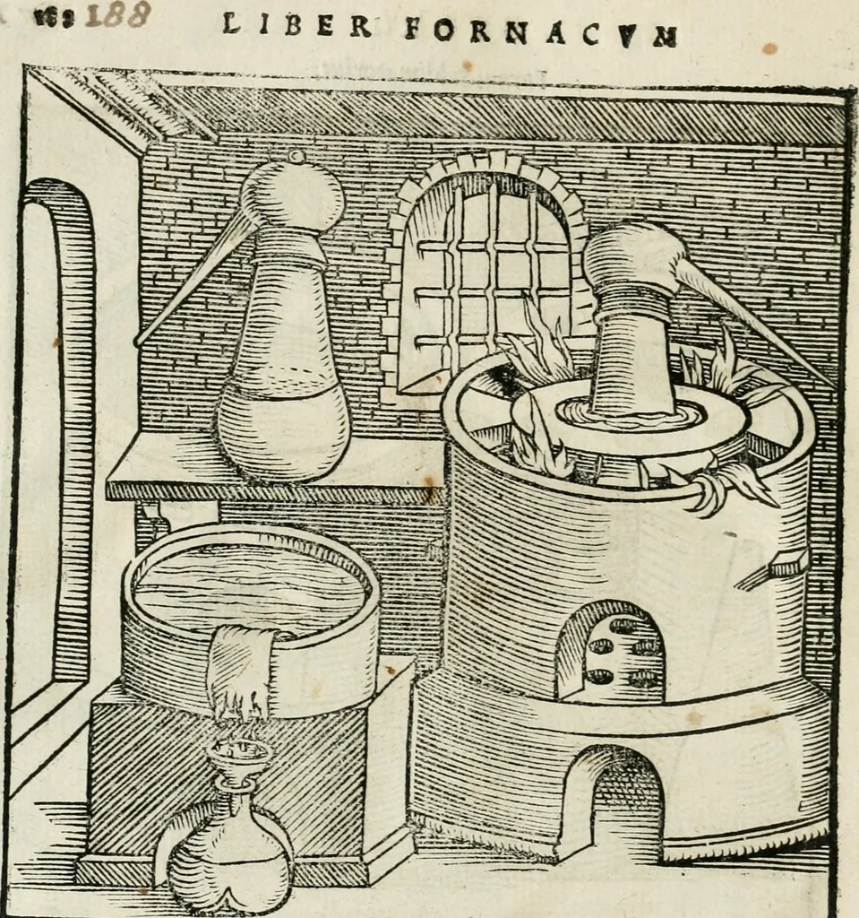 An illustration from Alchemiae Gebri Arabis philosophi solertissimi libri, cum reliquis, ut versa pagella indicabit, 1545, leaf 209