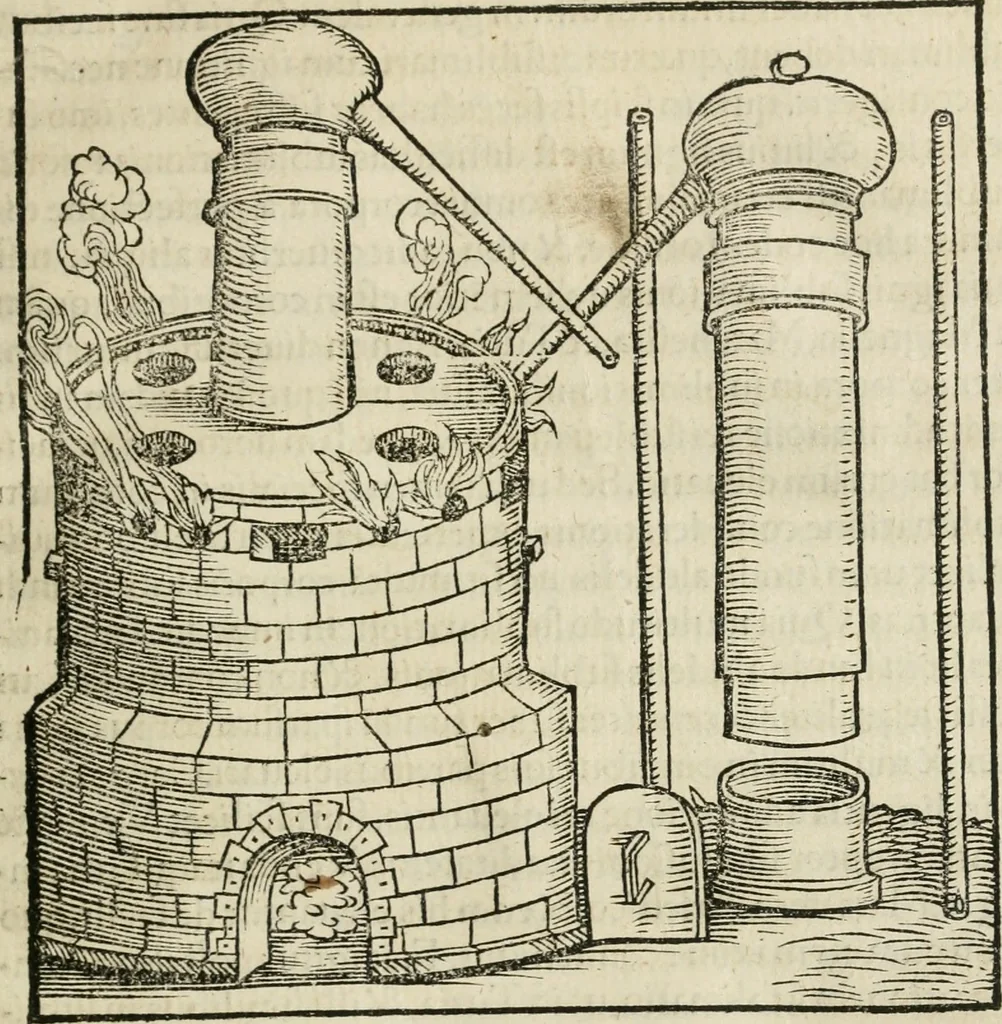 An illustration from Alchemiae Gebri Arabis philosophi solertissimi libri, cum reliquis, ut versa pagella indicabit, 1545, leaf 96