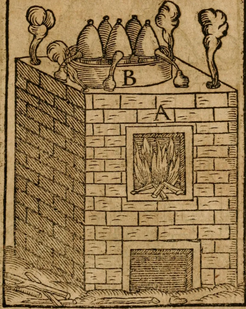 An illustration from Alchimia nova, das ist, Die güldene Kunst selbst, oder, Aller Künsten Mutter : sampt dero heimlichen Secreten, vnzehlichen verborgenen Kindern vnd Früchten ..., 1603, leaf 42