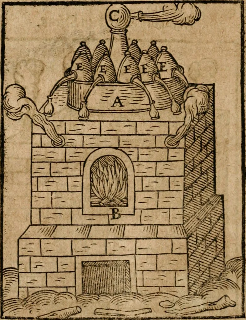 An illustration from Alchimia nova, das ist, Die güldene Kunst selbst, oder, Aller Künsten Mutter : sampt dero heimlichen Secreten, vnzehlichen verborgenen Kindern vnd Früchten ..., 1603, leaf 43