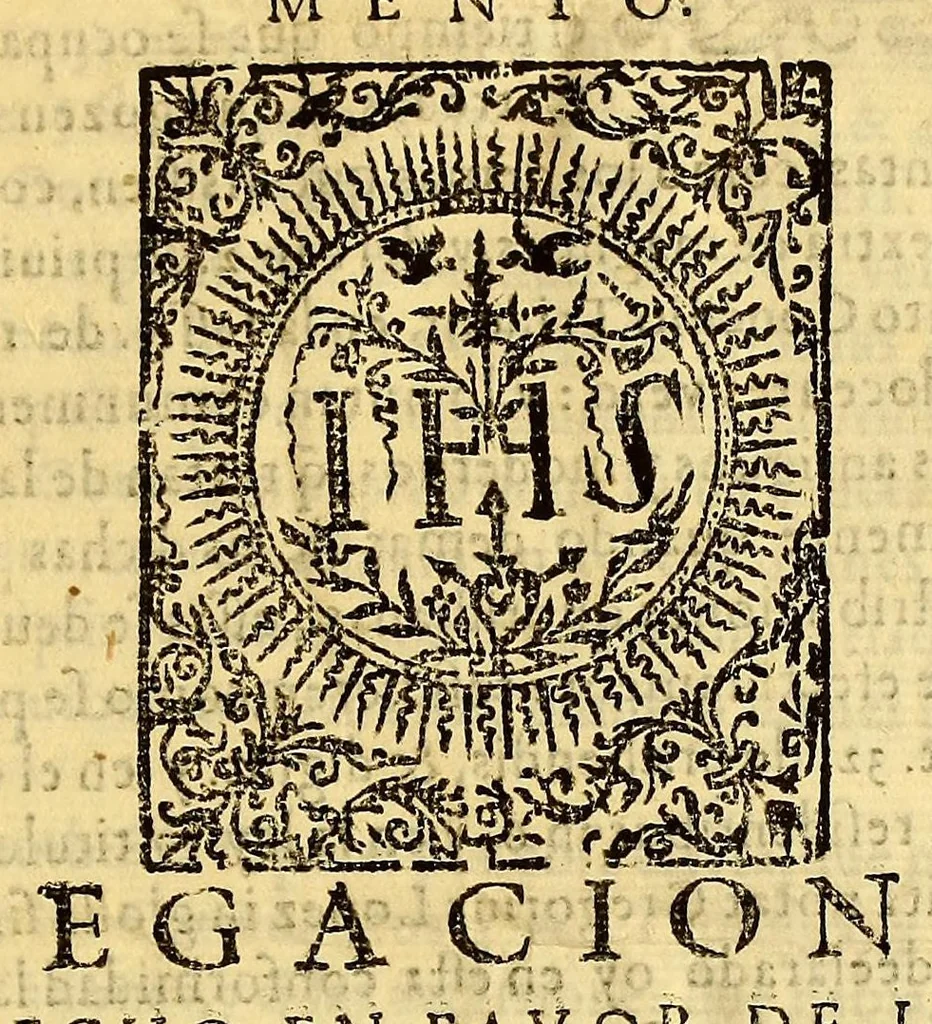 An illustration from Alegacion en derecho en fauor de los catedraticos de teologia, y canones de la Real Vniuersidad desta ciudad de los Reyes del Piru: : para que siendo preuendados en la Santa Iglesia Metropolitana della; deuan gozar enteramente de la renta de sus preuendas el tiempo que estuuiesen ausentes, y no assistieren en el coro, y oficios diuinos, por la ocupacion de sus carredas, como si realmente residiessen. Sin embargo dela duda que à puesto el señor Dean y Cabildo en esta sedevacante, en razon de que deuen ser multados en la tercera parte de las ausencias, y que para esto se les à de apuntar en el libro del quadrante., 1623, leaf 7