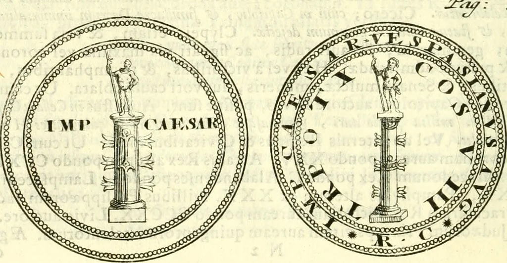 An illustration from Alexandri Donati e Societate Jesu Roma vetus ac recens : utriusque ædificiis illustrata : in multis locis aucta, castigatior reddita, indice locupletissimo & figuris aeneis illustrata, 1695, leaf 143