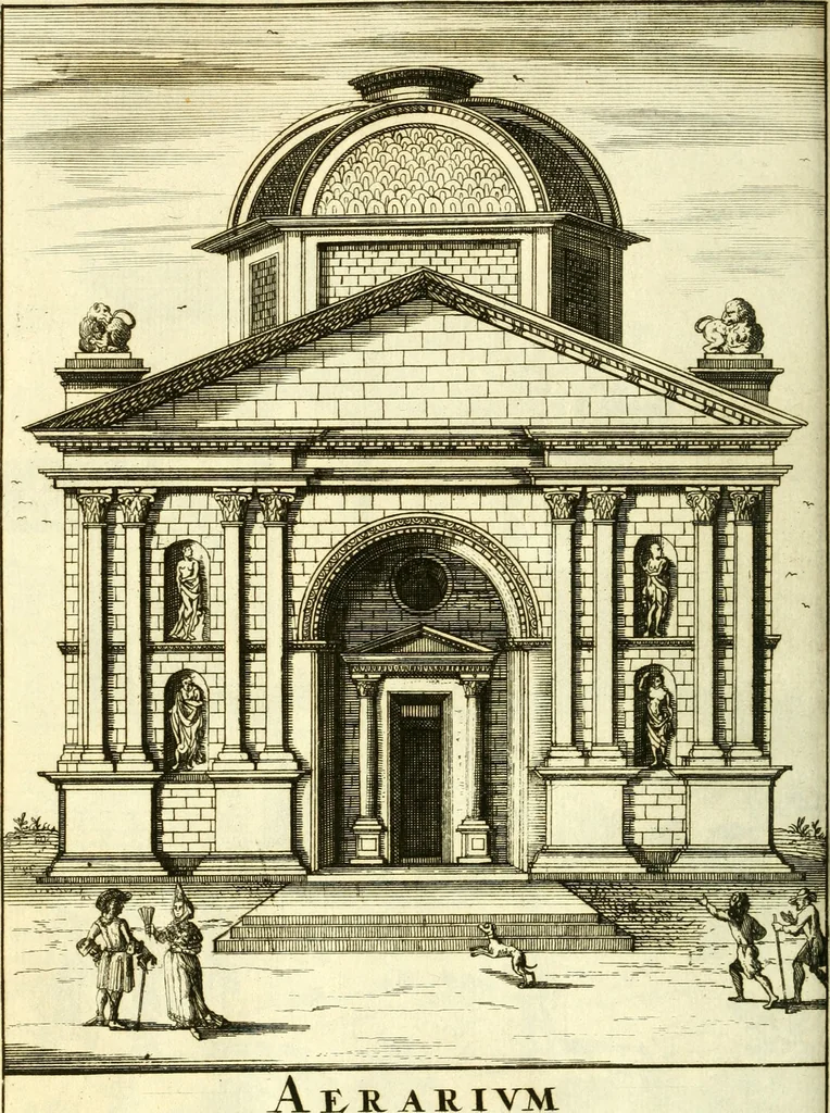 An illustration from Alexandri Donati e Societate Jesu Roma vetus ac recens : utriusque ædificiis illustrata : in multis locis aucta, castigatior reddita, indice locupletissimo & figuris aeneis illustrata, 1695, leaf 171