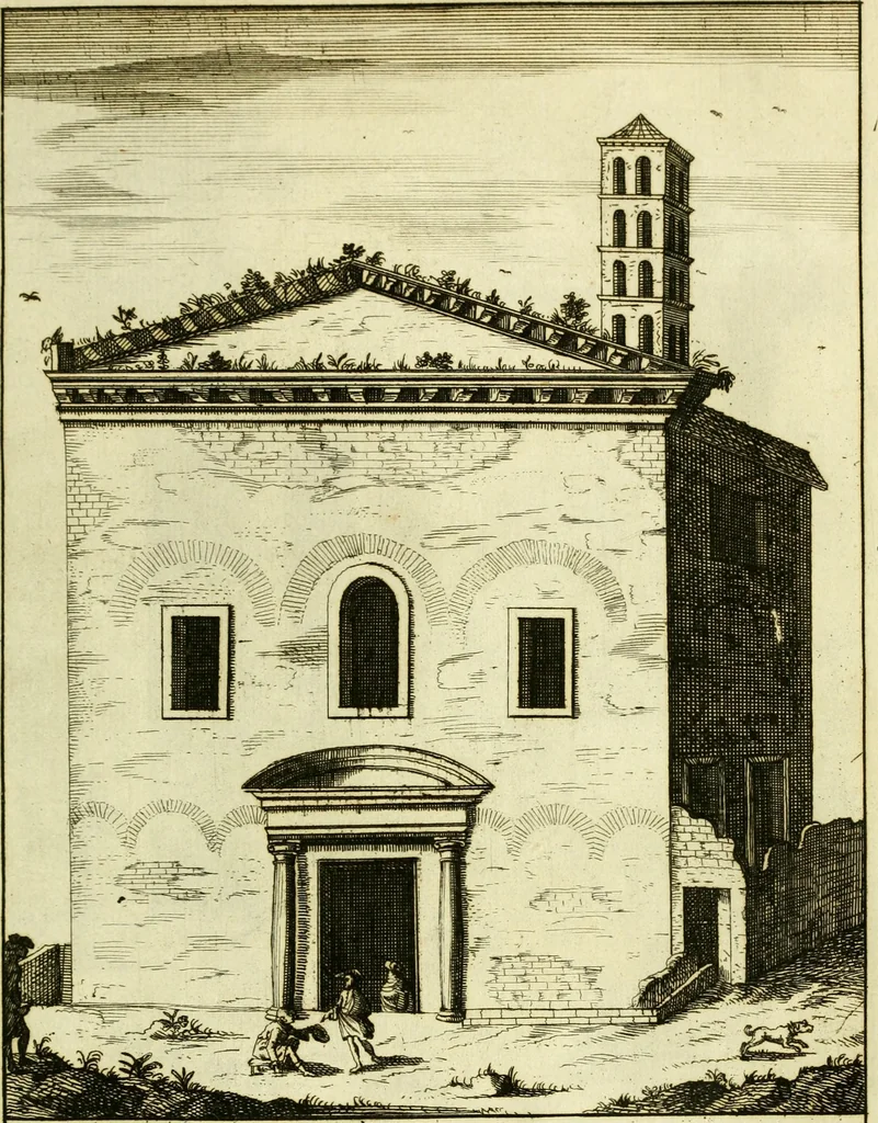 An illustration from Alexandri Donati e Societate Jesu Roma vetus ac recens : utriusque ædificiis illustrata : in multis locis aucta, castigatior reddita, indice locupletissimo & figuris aeneis illustrata, 1695, leaf 174
