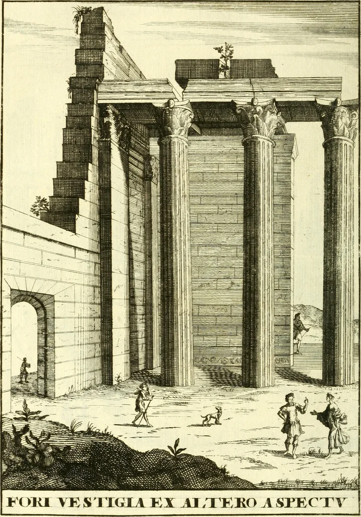 An illustration from Alexandri Donati e Societate Jesu Roma vetus ac recens : utriusque ædificiis illustrata : in multis locis aucta, castigatior reddita, indice locupletissimo & figuris aeneis illustrata, 1695, leaf 209