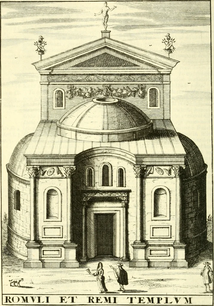 An illustration from Alexandri Donati e Societate Jesu Roma vetus ac recens : utriusque ædificiis illustrata : in multis locis aucta, castigatior reddita, indice locupletissimo & figuris aeneis illustrata, 1695, leaf 255
