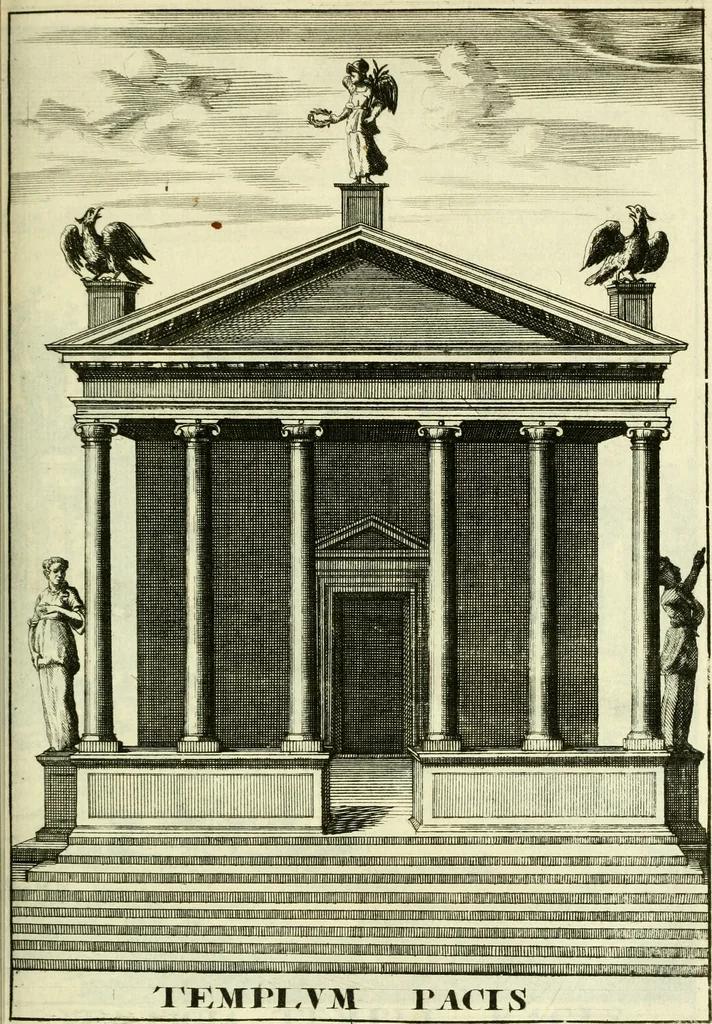 An illustration from Alexandri Donati e Societate Jesu Roma vetus ac recens : utriusque ædificiis illustrata : in multis locis aucta, castigatior reddita, indice locupletissimo & figuris aeneis illustrata, 1695, leaf 260