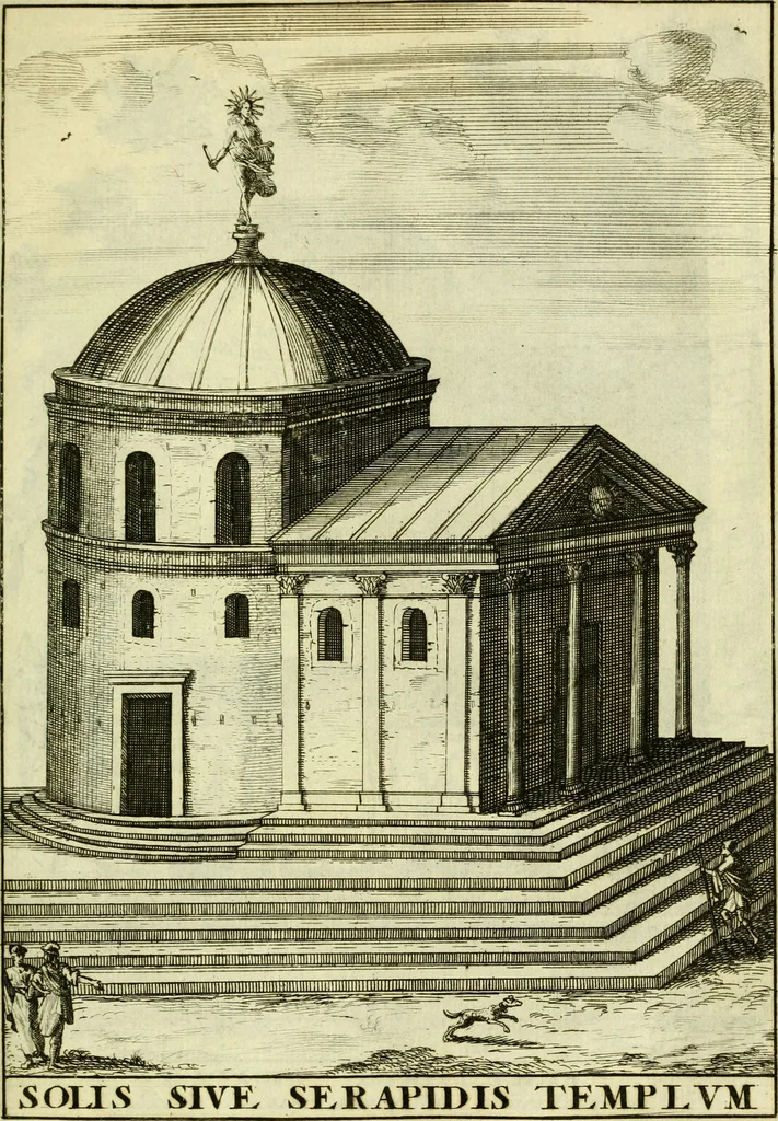An illustration from Alexandri Donati e Societate Jesu Roma vetus ac recens : utriusque ædificiis illustrata : in multis locis aucta, castigatior reddita, indice locupletissimo & figuris aeneis illustrata, 1695, leaf 280