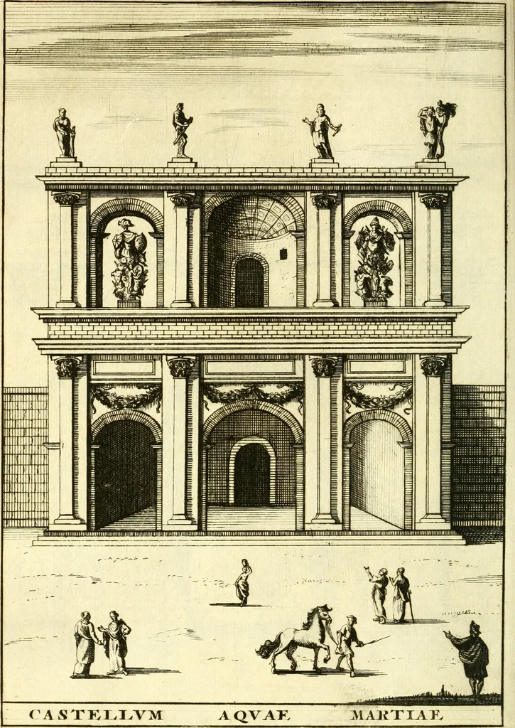 An illustration from Alexandri Donati e Societate Jesu Roma vetus ac recens : utriusque ædificiis illustrata : in multis locis aucta, castigatior reddita, indice locupletissimo & figuris aeneis illustrata, 1695, leaf 327