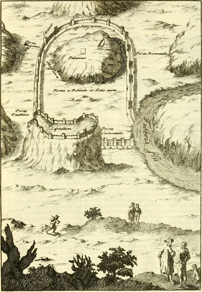 An illustration from Alexandri Donati e Societate Jesu Roma vetus ac recens : utriusque ædificiis illustrata : in multis locis aucta, castigatior reddita, indice locupletissimo & figuris aeneis illustrata, 1695, leaf 35