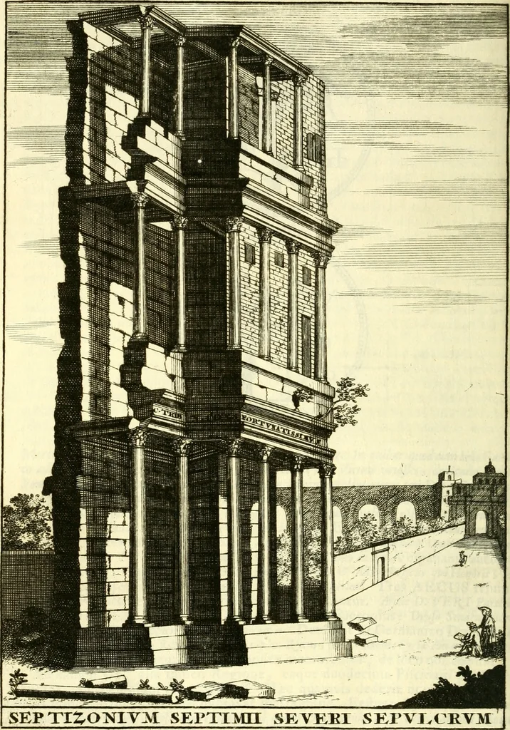 An illustration from Alexandri Donati e Societate Jesu Roma vetus ac recens : utriusque ædificiis illustrata : in multis locis aucta, castigatior reddita, indice locupletissimo & figuris aeneis illustrata, 1695, leaf 361