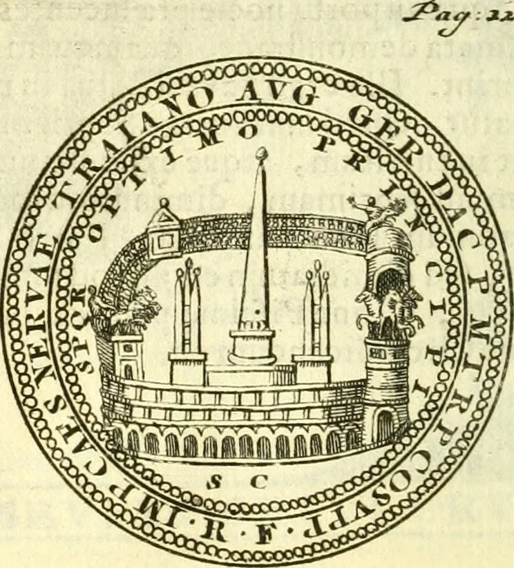 An illustration from Alexandri Donati e Societate Jesu Roma vetus ac recens : utriusque ædificiis illustrata : in multis locis aucta, castigatior reddita, indice locupletissimo & figuris aeneis illustrata, 1695, leaf 363
