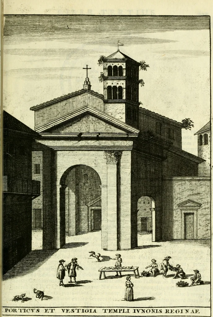 An illustration from Alexandri Donati e Societate Jesu Roma vetus ac recens : utriusque ædificiis illustrata : in multis locis aucta, castigatior reddita, indice locupletissimo & figuris aeneis illustrata, 1695, leaf 374
