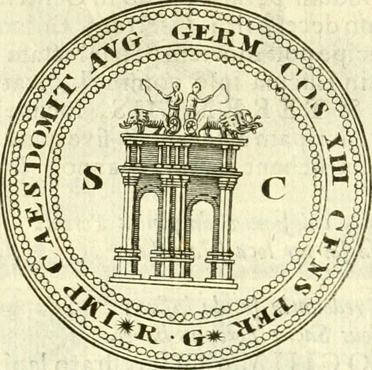 An illustration from Alexandri Donati e Societate Jesu Roma vetus ac recens : utriusque ædificiis illustrata : in multis locis aucta, castigatior reddita, indice locupletissimo & figuris aeneis illustrata, 1695, leaf 409