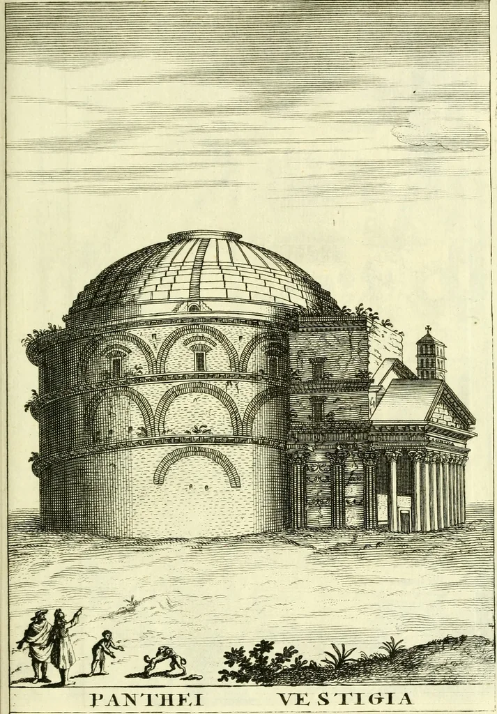 An illustration from Alexandri Donati e Societate Jesu Roma vetus ac recens : utriusque ædificiis illustrata : in multis locis aucta, castigatior reddita, indice locupletissimo & figuris aeneis illustrata, 1695, leaf 418