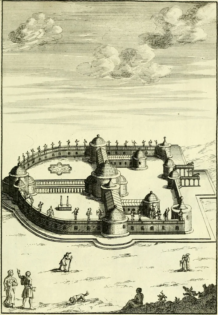 An illustration from Alexandri Donati e Societate Jesu Roma vetus ac recens : utriusque ædificiis illustrata : in multis locis aucta, castigatior reddita, indice locupletissimo & figuris aeneis illustrata, 1695, leaf 438