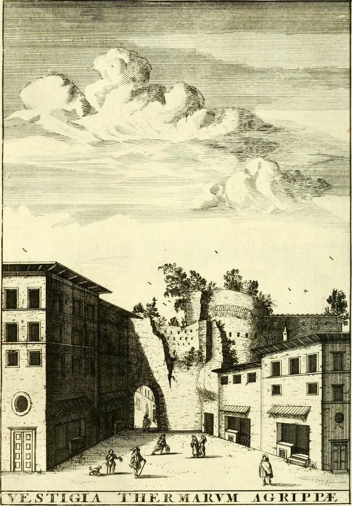 An illustration from Alexandri Donati e Societate Jesu Roma vetus ac recens : utriusque ædificiis illustrata : in multis locis aucta, castigatior reddita, indice locupletissimo & figuris aeneis illustrata, 1695, leaf 441