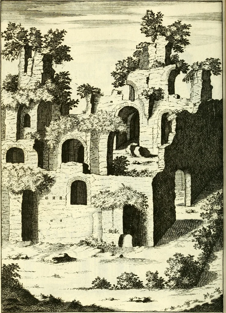 An illustration from Alexandri Donati e Societate Jesu Roma vetus ac recens : utriusque ædificiis illustrata : in multis locis aucta, castigatior reddita, indice locupletissimo & figuris aeneis illustrata, 1695, leaf 451