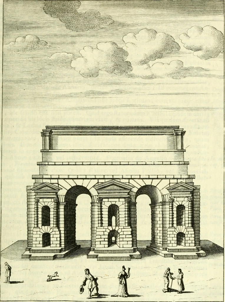An illustration from Alexandri Donati e Societate Jesu Roma vetus ac recens : utriusque ædificiis illustrata : in multis locis aucta, castigatior reddita, indice locupletissimo & figuris aeneis illustrata, 1695, leaf 94