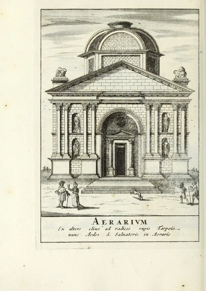 An illustration from Alexandri Donati e Societate Jesu, Roma vetus ac recens, utriusque aedificiis illustrata : in multis locis aucta, castigatior reddita, indice locupletissimo, & figuris aeneis illustrata, 1695, leaf 174