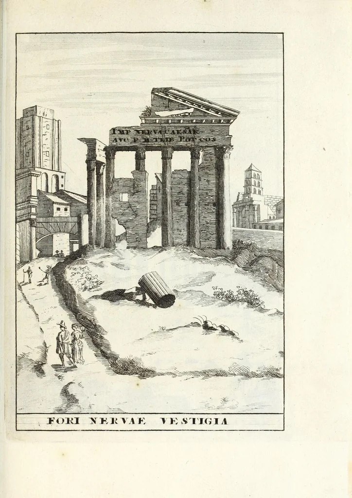 An illustration from Alexandri Donati e Societate Jesu, Roma vetus ac recens, utriusque aedificiis illustrata : in multis locis aucta, castigatior reddita, indice locupletissimo, & figuris aeneis illustrata, 1695, leaf 207