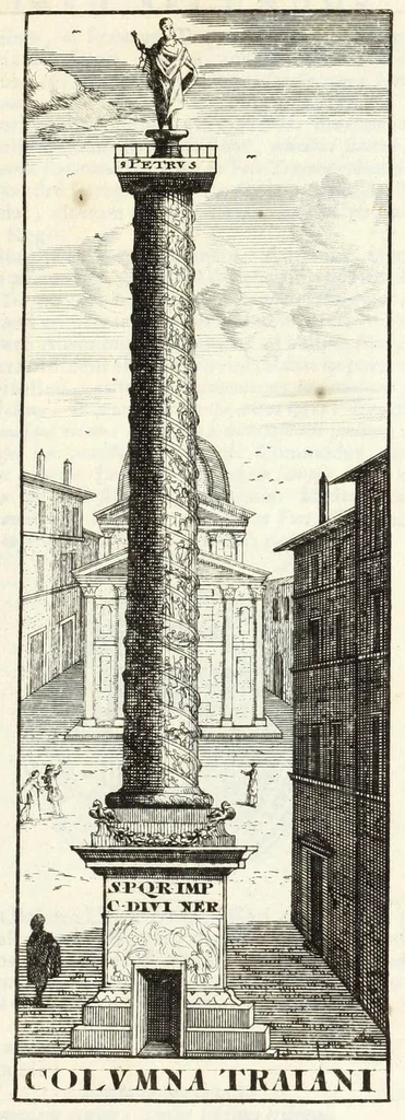 An illustration from Alexandri Donati e Societate Jesu, Roma vetus ac recens, utriusque aedificiis illustrata : in multis locis aucta, castigatior reddita, indice locupletissimo, & figuris aeneis illustrata, 1695, leaf 219