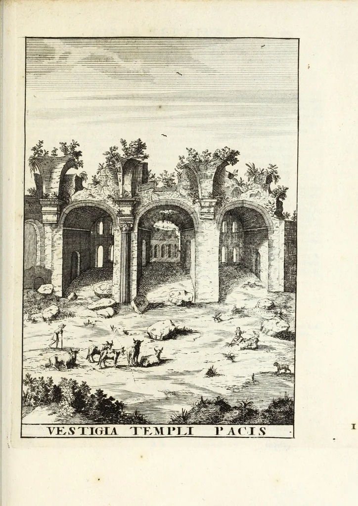 An illustration from Alexandri Donati e Societate Jesu, Roma vetus ac recens, utriusque aedificiis illustrata : in multis locis aucta, castigatior reddita, indice locupletissimo, & figuris aeneis illustrata, 1695, leaf 263