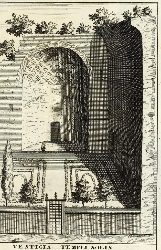 An illustration from Alexandri Donati e Societate Jesu, Roma vetus ac recens, utriusque aedificiis illustrata : in multis locis aucta, castigatior reddita, indice locupletissimo, & figuris aeneis illustrata, 1695, leaf 281