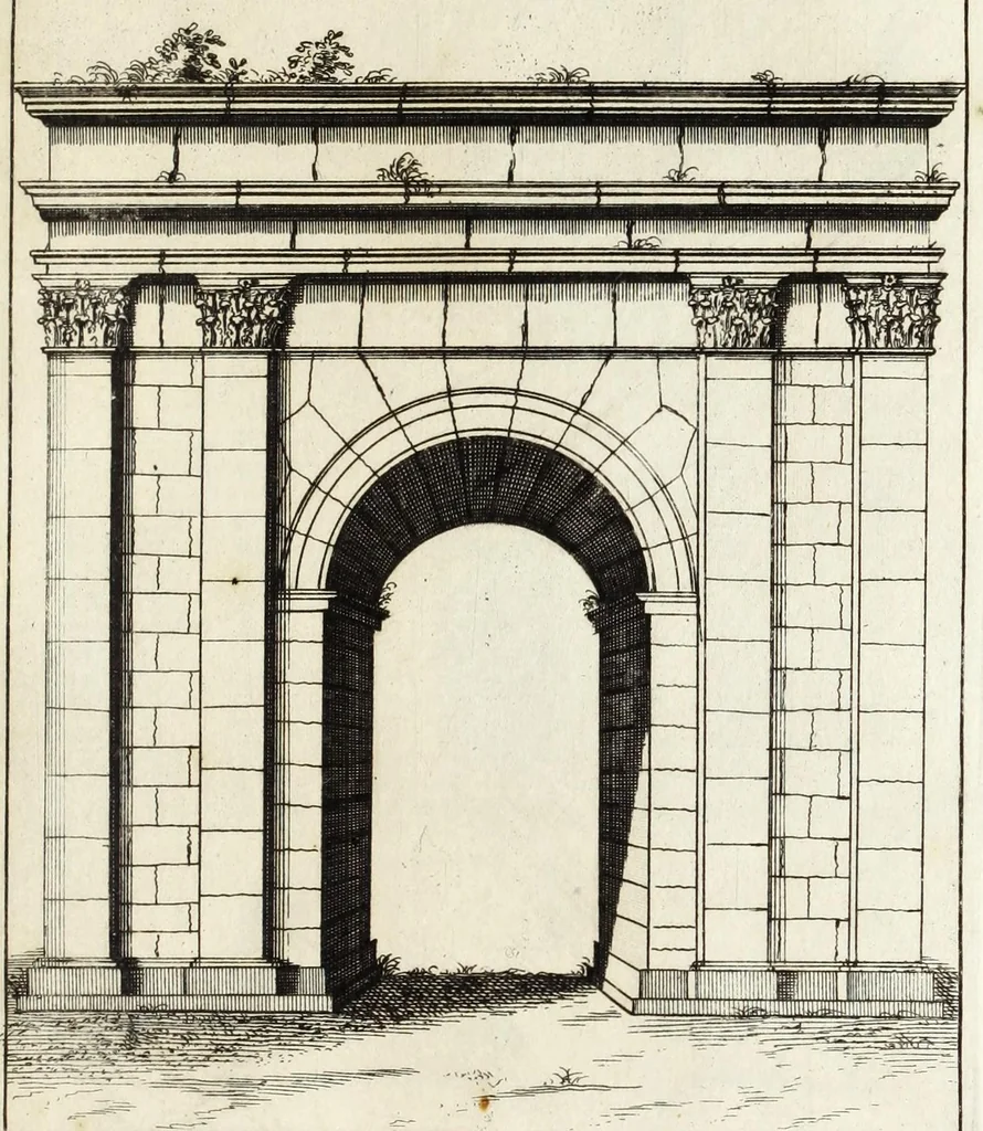 An illustration from Alexandri Donati e Societate Jesu, Roma vetus ac recens, utriusque aedificiis illustrata : in multis locis aucta, castigatior reddita, indice locupletissimo, & figuris aeneis illustrata, 1695, leaf 329