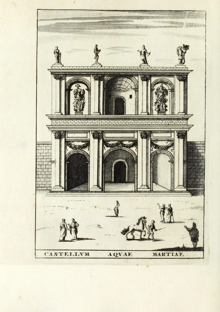 An illustration from Alexandri Donati e Societate Jesu, Roma vetus ac recens, utriusque aedificiis illustrata : in multis locis aucta, castigatior reddita, indice locupletissimo, & figuris aeneis illustrata, 1695, leaf 332