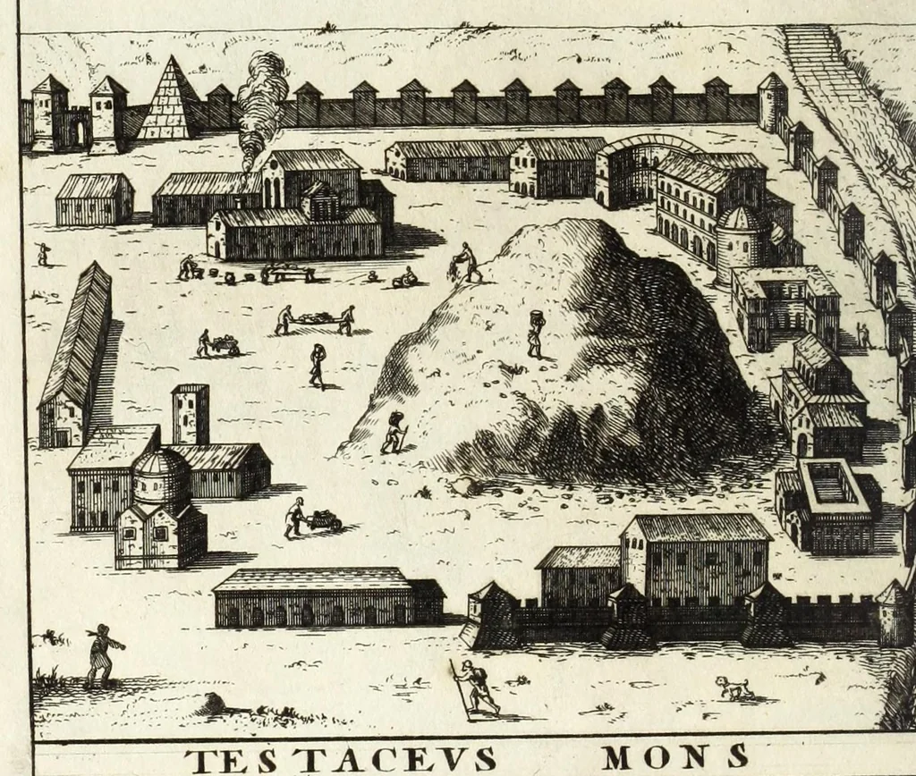 An illustration from Alexandri Donati e Societate Jesu, Roma vetus ac recens, utriusque aedificiis illustrata : in multis locis aucta, castigatior reddita, indice locupletissimo, & figuris aeneis illustrata, 1695, leaf 362