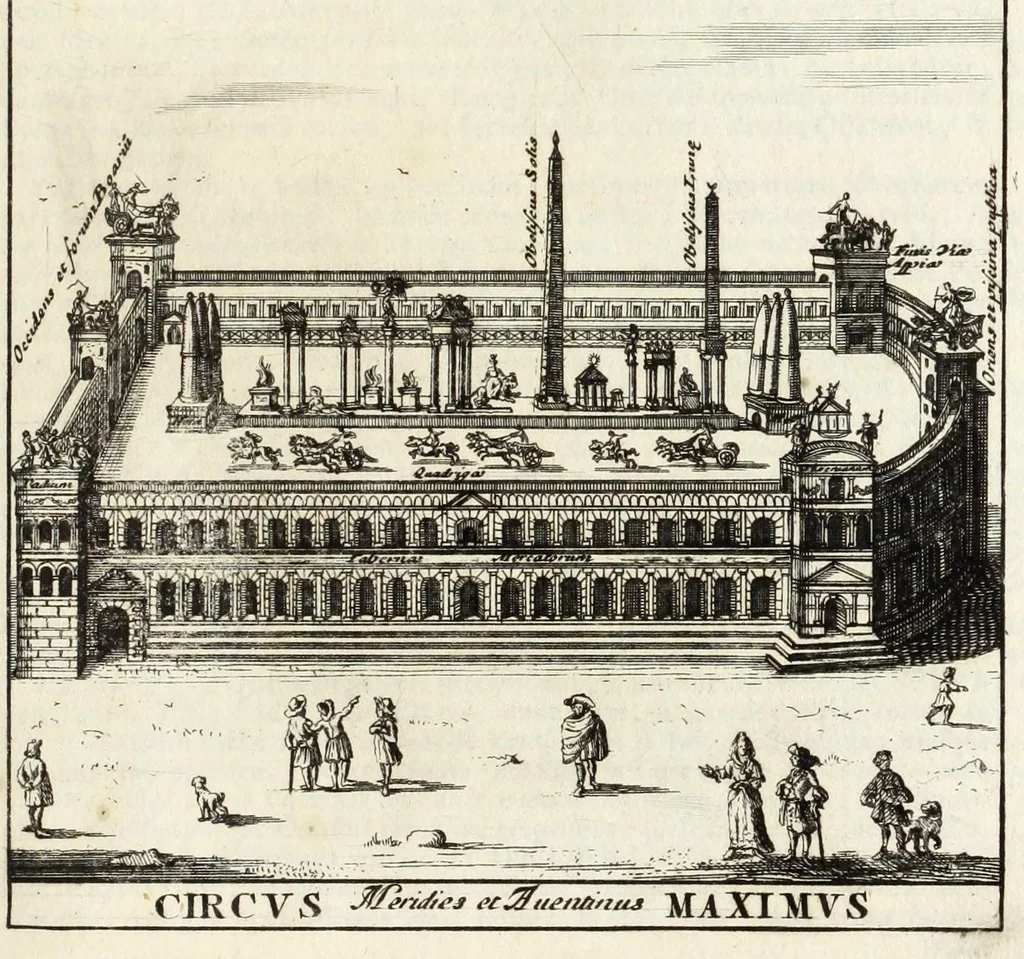 An illustration from Alexandri Donati e Societate Jesu, Roma vetus ac recens, utriusque aedificiis illustrata : in multis locis aucta, castigatior reddita, indice locupletissimo, & figuris aeneis illustrata, 1695, leaf 371