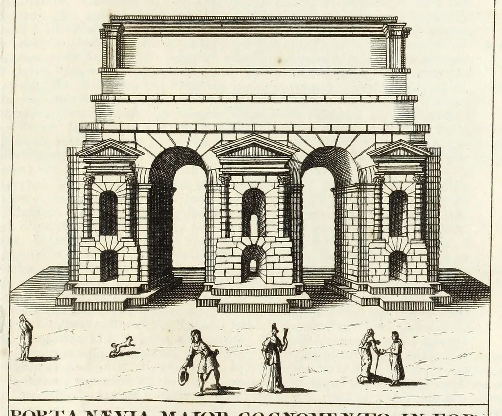 An illustration from Alexandri Donati e Societate Jesu, Roma vetus ac recens, utriusque aedificiis illustrata : in multis locis aucta, castigatior reddita, indice locupletissimo, & figuris aeneis illustrata, 1695, leaf 421