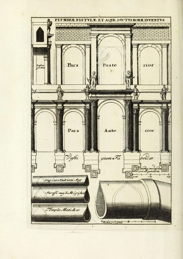 An illustration from Alexandri Donati e Societate Jesu, Roma vetus ac recens, utriusque aedificiis illustrata : in multis locis aucta, castigatior reddita, indice locupletissimo, & figuris aeneis illustrata, 1695, leaf 432